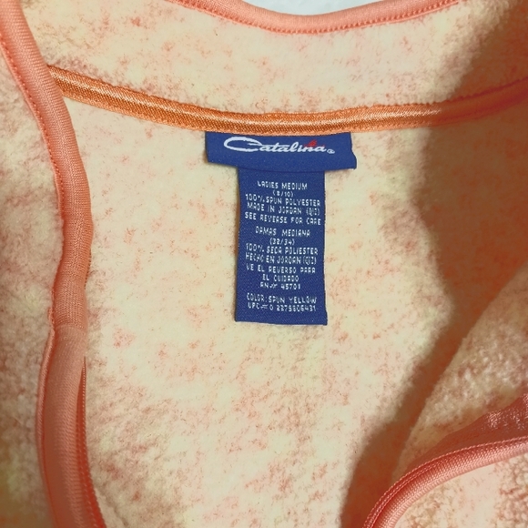 WOMEN'S PEACH FUZZY LONG SLEEVE PULLOVER SWEATER BY CATALINA SIZE MEDIUM - Picture 3 of 3